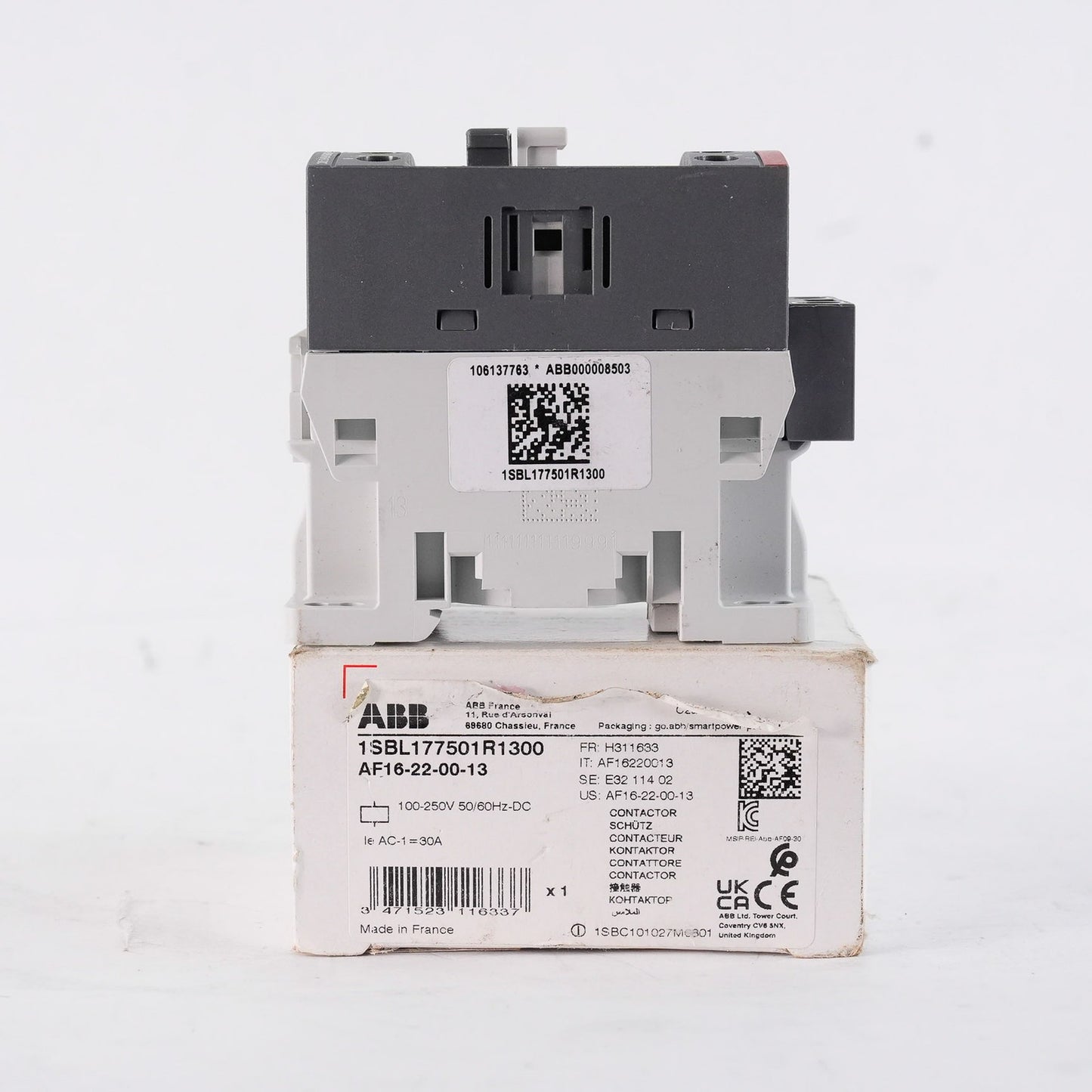 ABB 1SBL177501R1300 AF16-22-00-13 3-Pole Contactor 100-250V 50/60Hz
