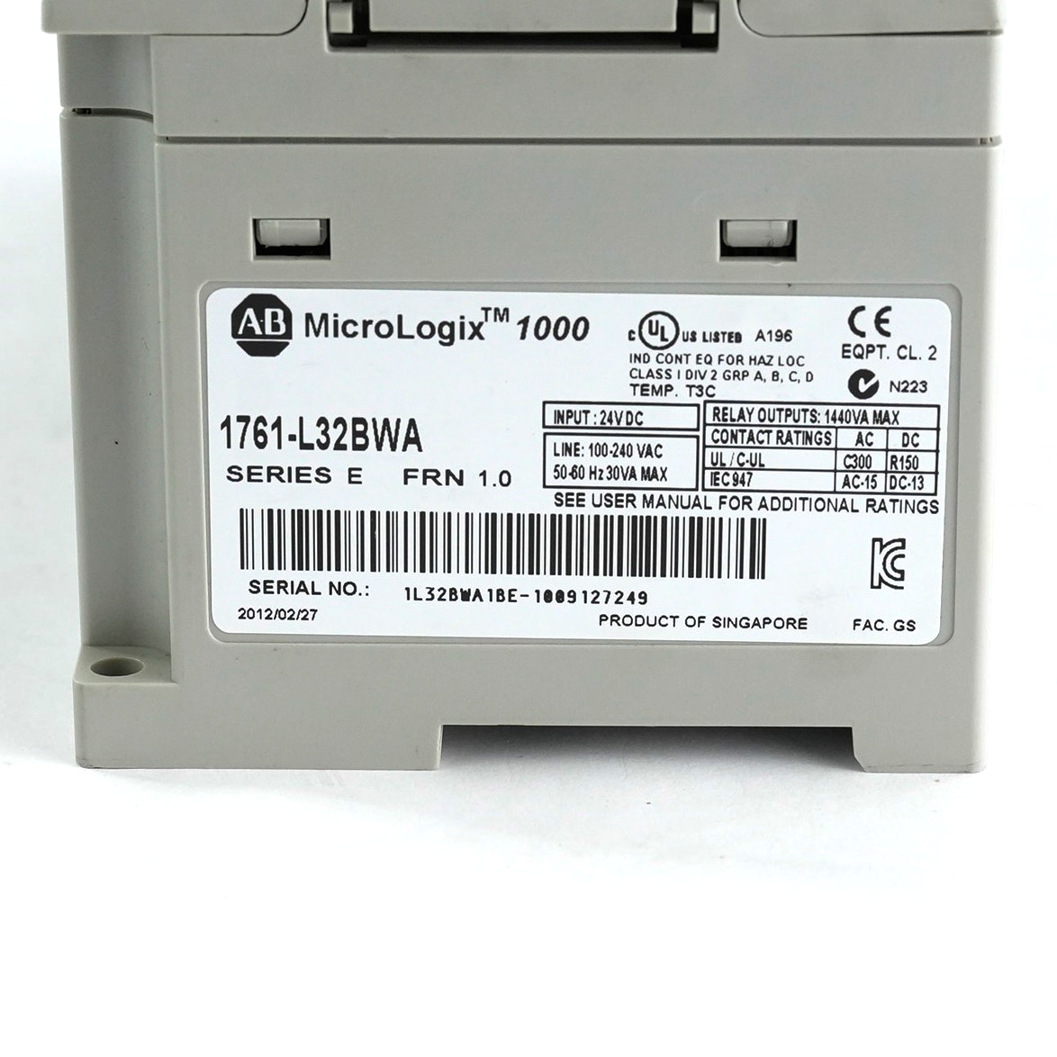 Allen Bradley 1761-L32BWA Micrologix 1000 Ser E FRN 1.0 1761L32BWA
