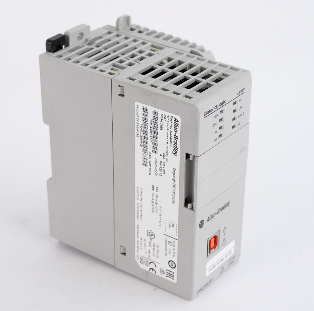 Allen Bradley 1769-L33ER /A CompactLogix 5370 Controller 2MB 1769L33ER + ECR