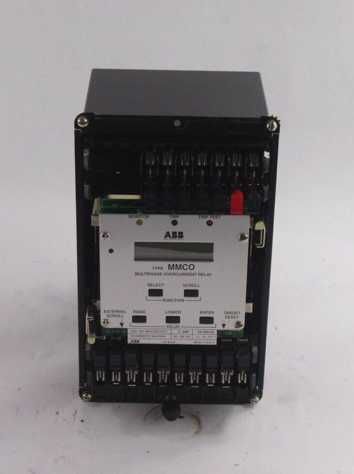 ABB MAZZ5Z3GC1 Type MMCO Multiphase Overcurrent Relay 5 Amp - Missing Plastic