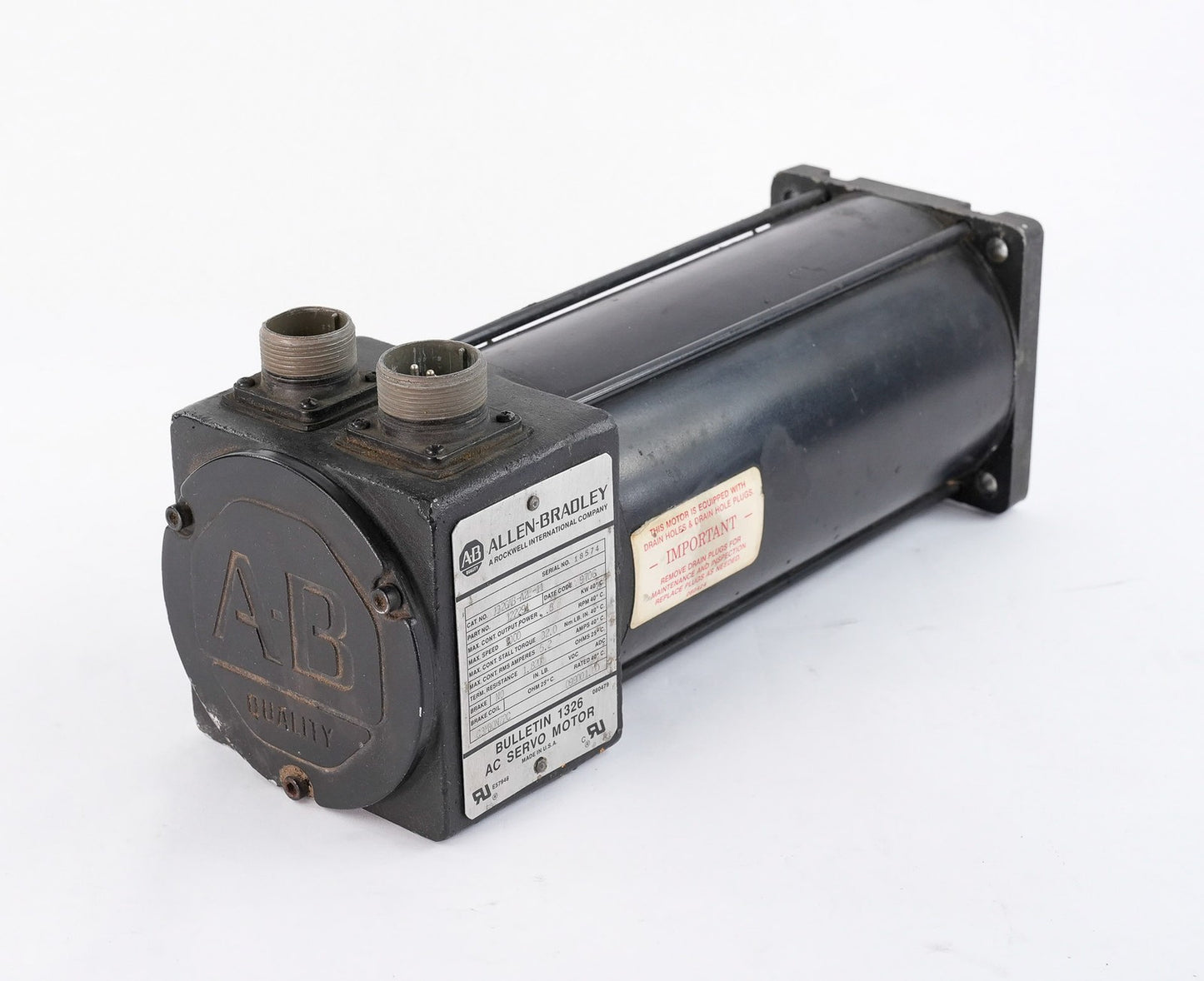 Allen Bradley 1326AB-A2E-11 Bulletin 1326 AC Servo Motor 3000RPM 1326ABA2E11