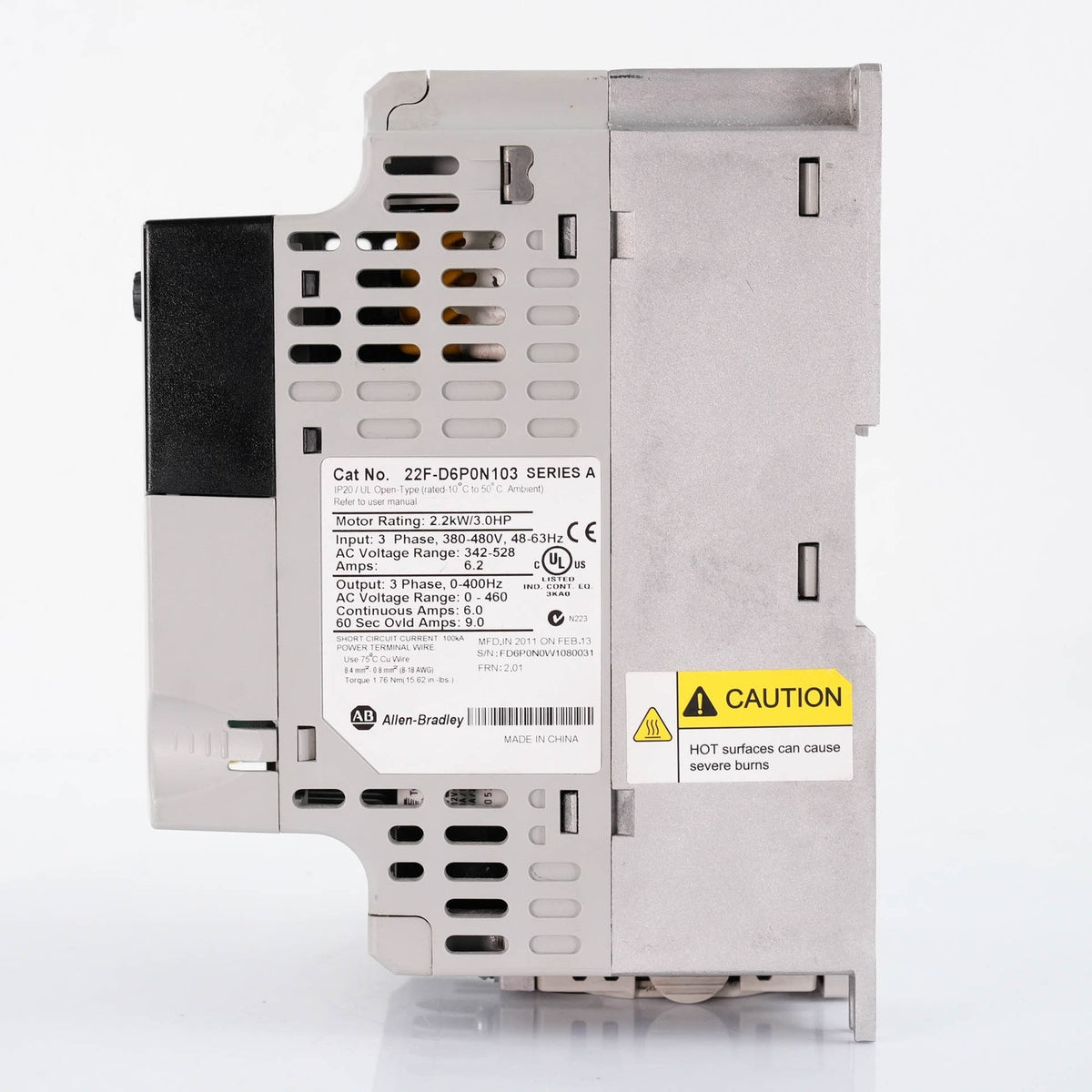 Allen Bradley 22F-D6P0N103 PowerFlex 4M AC Drive 480V 3PH 2.2kW 3HP 22FD6P0N103