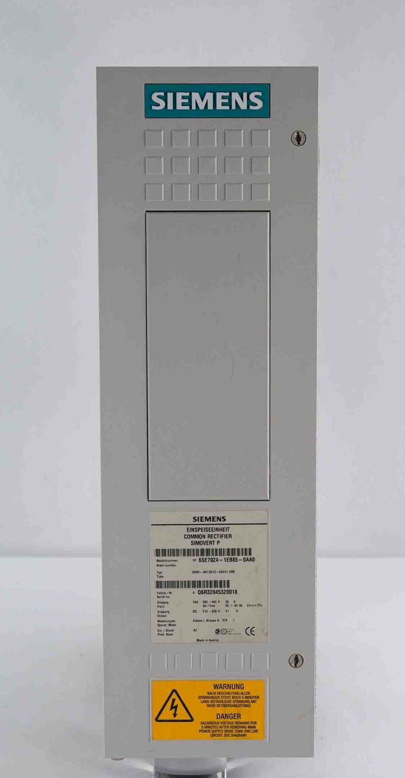 Siemens 6SE7024-1EB85-0AA0 Simovert Common Rectifier 6SE70241EB850AA0