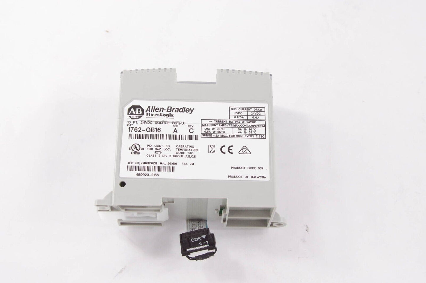 Allen Bradley 1762-OB16 Ser. A Rev. C Micrologix Output Module