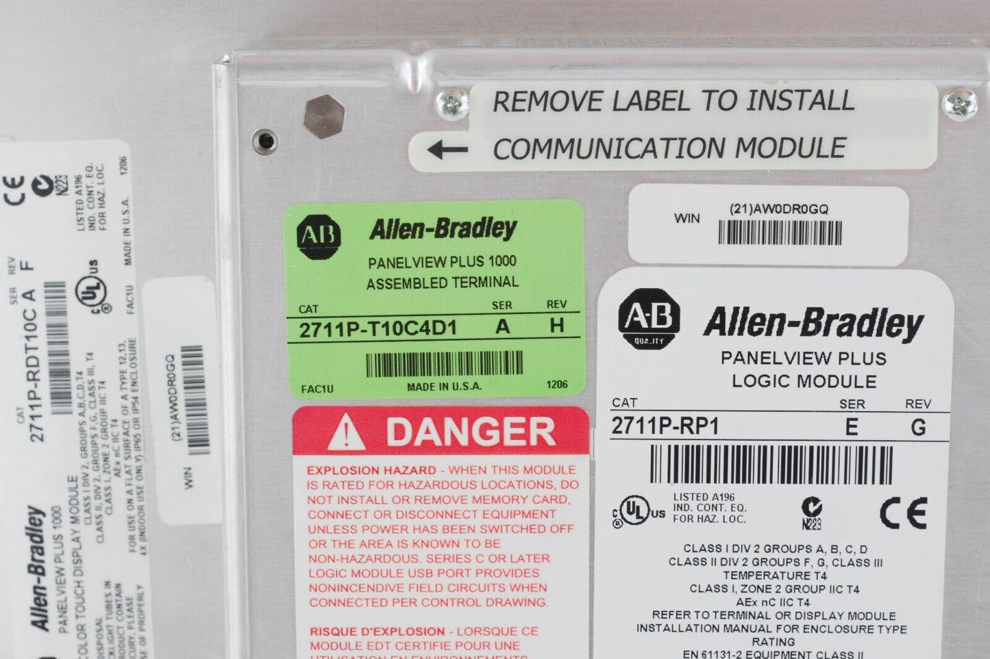 Allen Bradley Panelview Plus 1000 2711P-T10C4D1 /A - RDT10C + RP1 /E