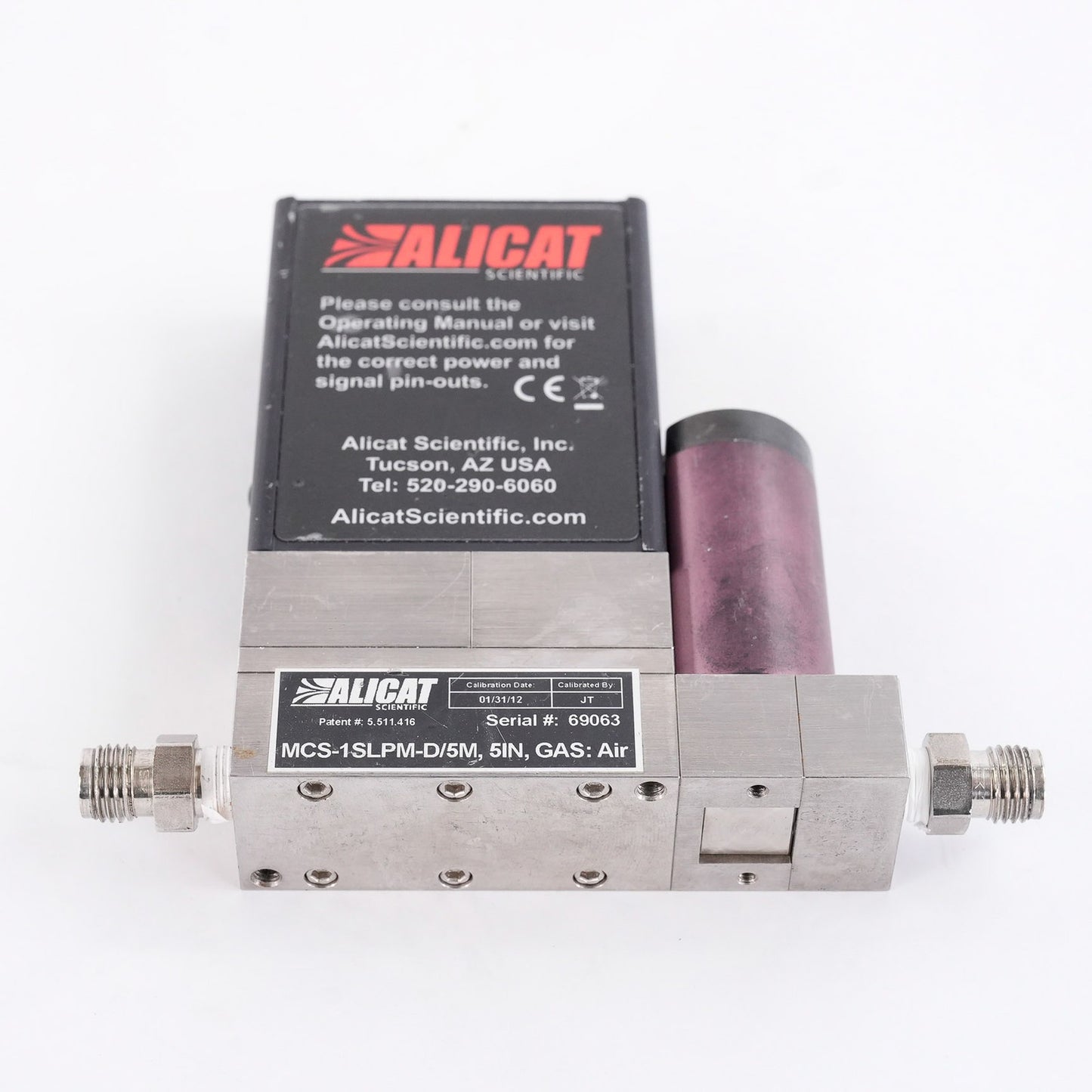 Alicat Scientific MCS-1SLPM-D/5M Mass Flow Controller 5" w/ Display MCS1SLPMD5M