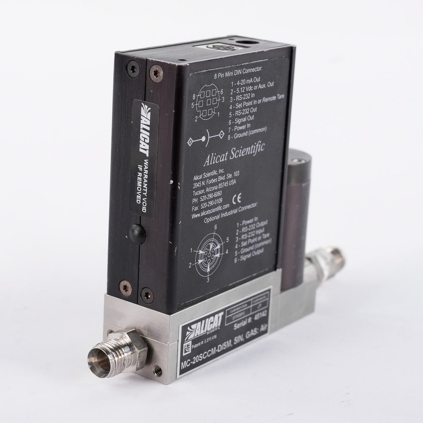 Alicat Scientific MC-20SCCM-D/5M Mass Flow Controller 20 SCCM MC20SCCMD5M 24VDC