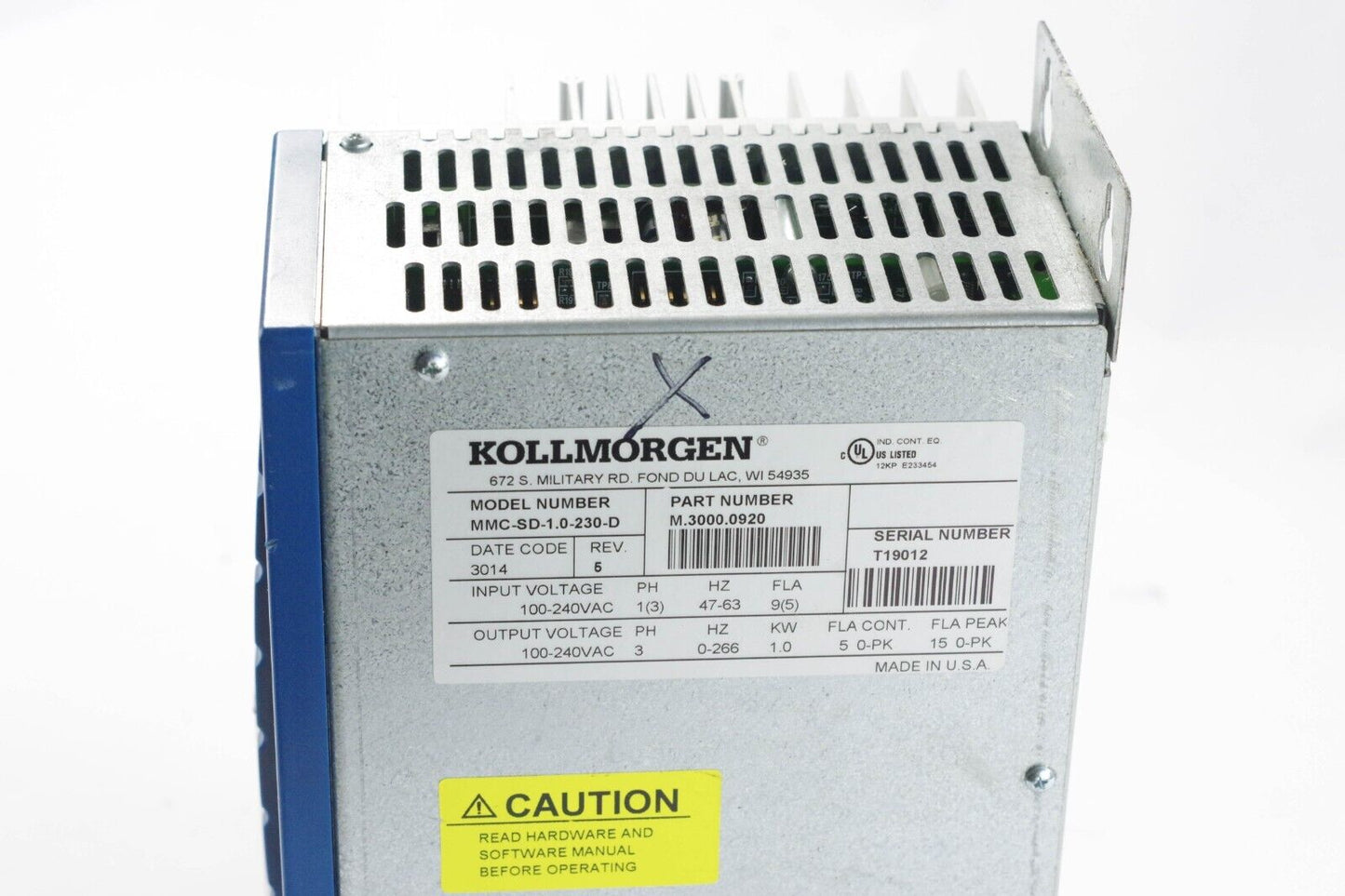 Kollmorgen Servo Drive MMC-SD-1.0-230-D / M.3000.0920 - Parts/Repair