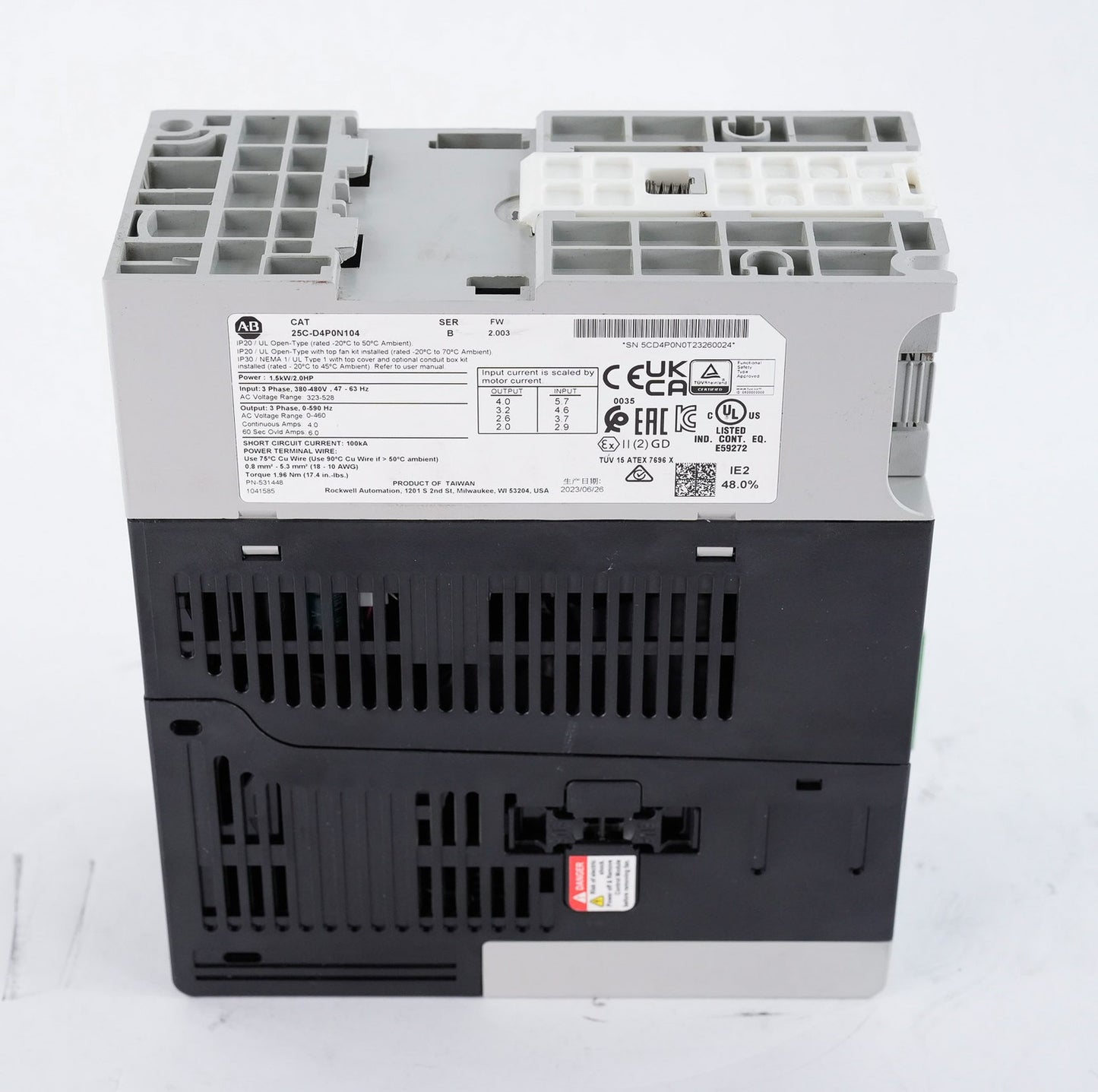 Allen Bradley 25C-D4P0N104 /B PowerFlex 527 AC Drive 480V 3-Phase 25CD4P0N104