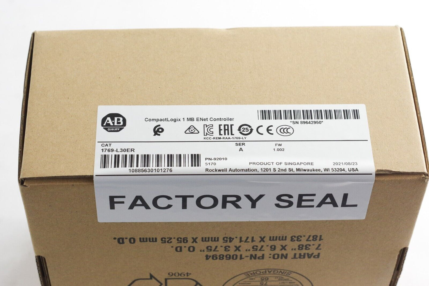 Allen Bradley 1769-L30ER SER A CompactLogix 1MB ENet Controller Sealed Surplus