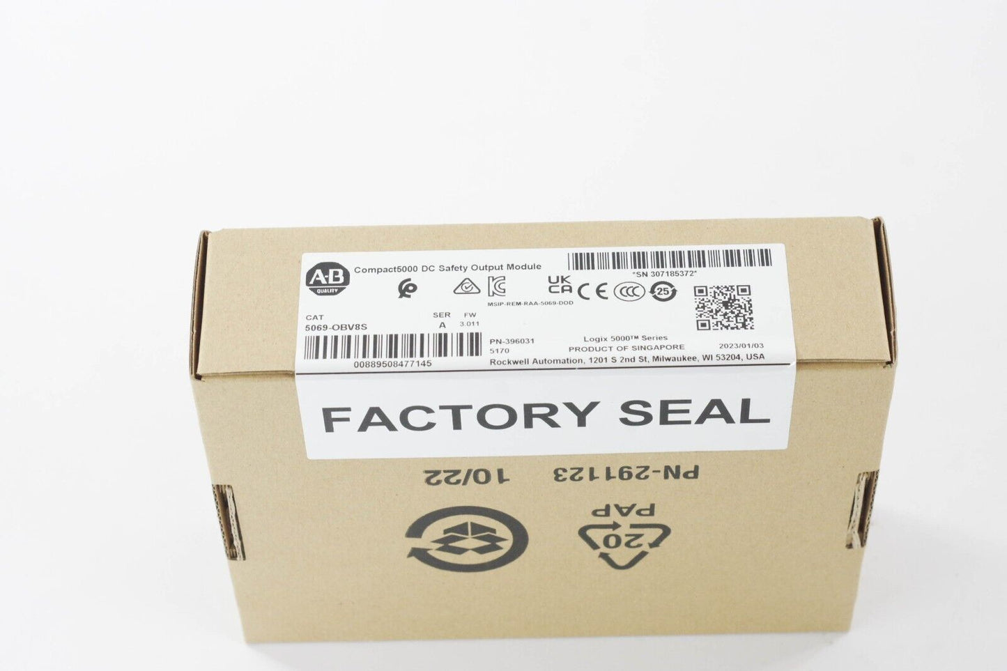 2023 Allen Bradley 5069-OBV8S Compact5000 DC Safety Output Module-Sealed Surplus