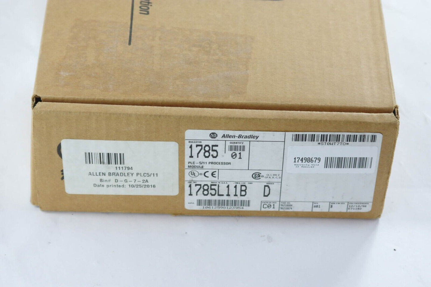 Allen-Bradley 1785-L11B/D PLC-5 Processor Ser. D 1785-L11B