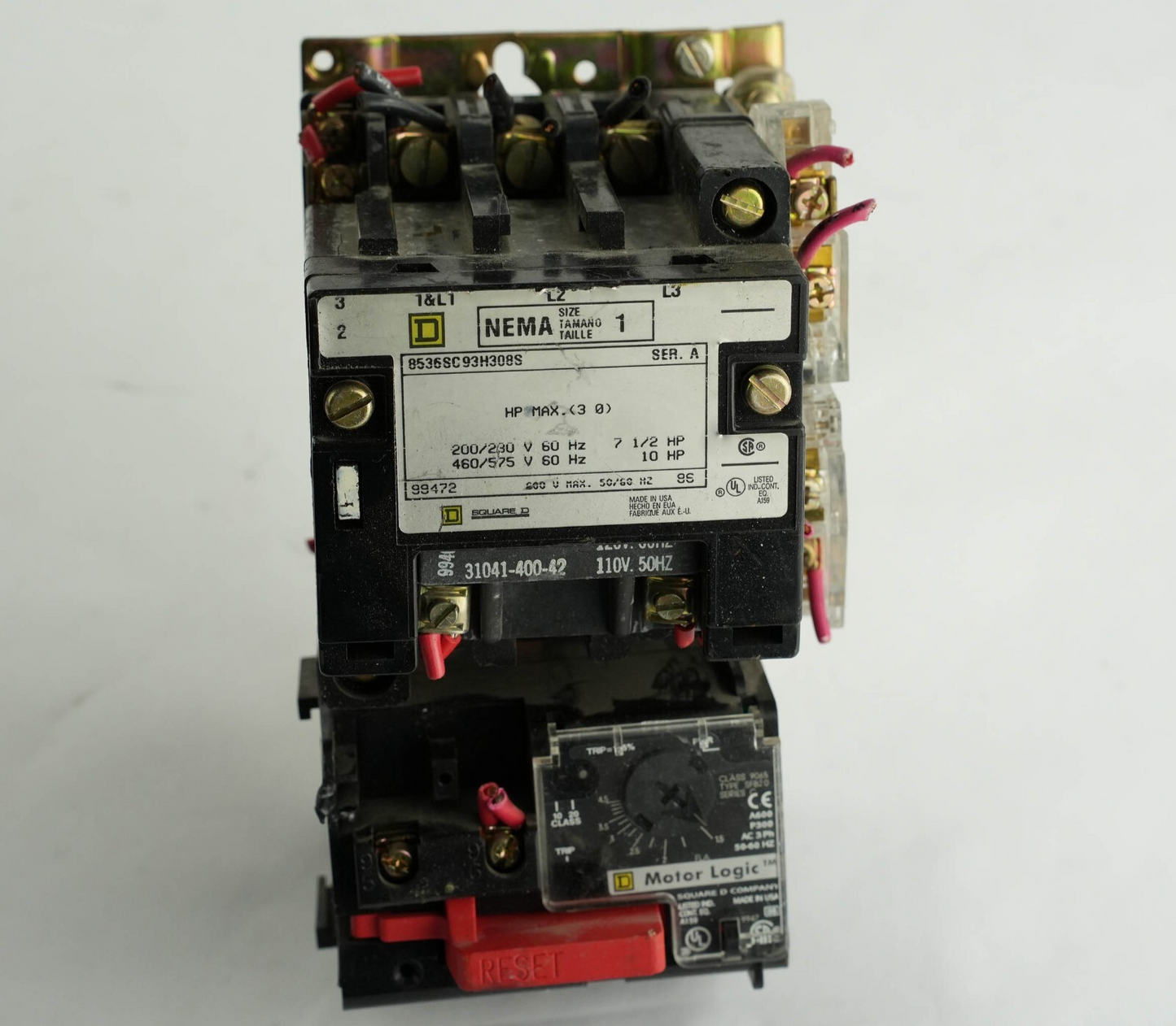 Square D 8536SC93H308S /A Size 1 120V Coil Magnetic Motor Starter