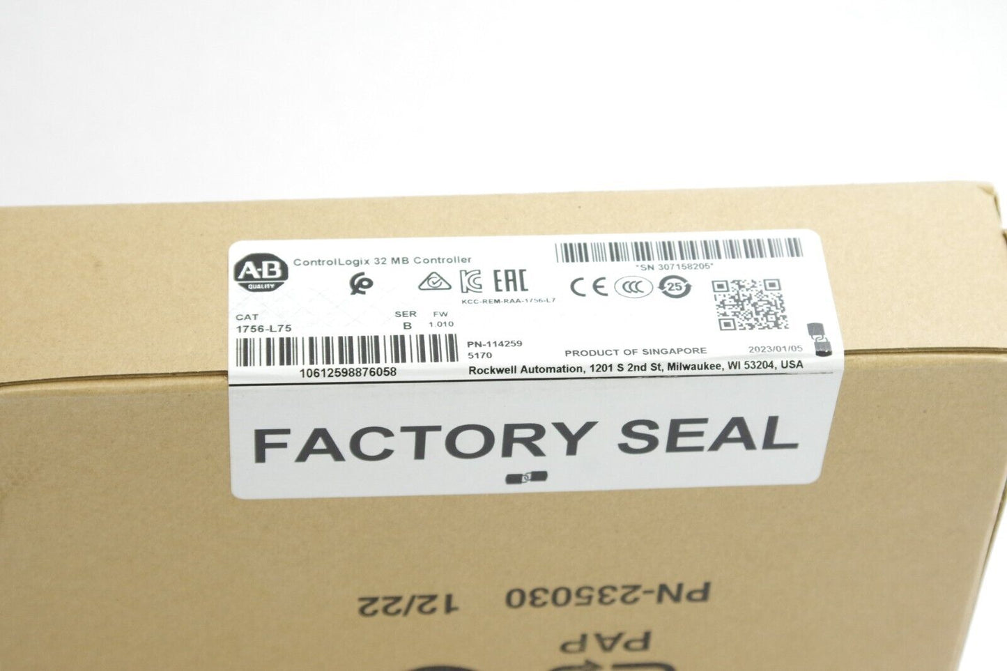 2023 Allen Bradley 1756-L75 /B Processor 32MB - New Surplus (sealed)