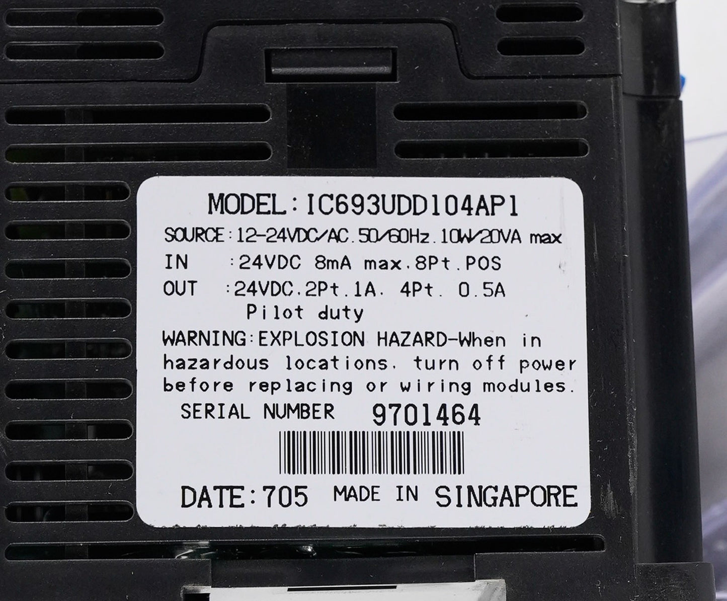 GE FANUC IC693UDD104AP1 Series 90 Micro Controller 12-24VDC/AC 10W/20VA