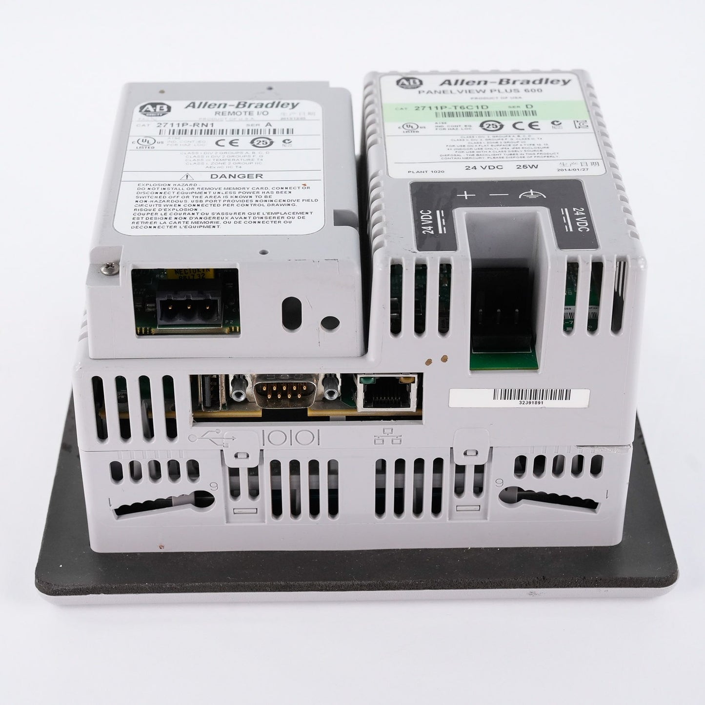 Allen Bradley 2711P-T6C1D /D PanelView Plus 600 Display + 2711P-RN1/A Remote I/O