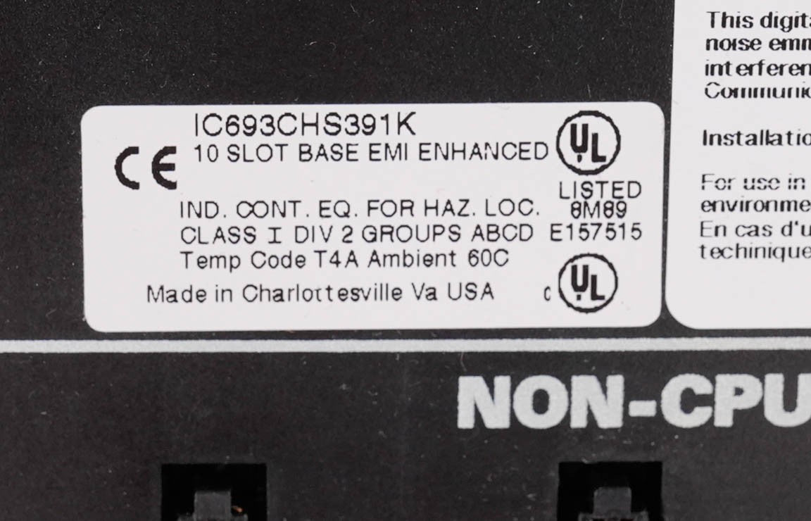 GE FANUC IC693CHS391K Series 90-30 PLC 10-Slot Modular Expansion Base