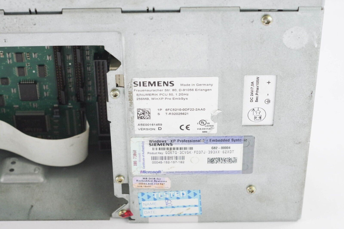 SIEMENS 6FC5210-0DF22-2AA0 Industrial Sinumerik PCU 50 Version D - No HD / Cover