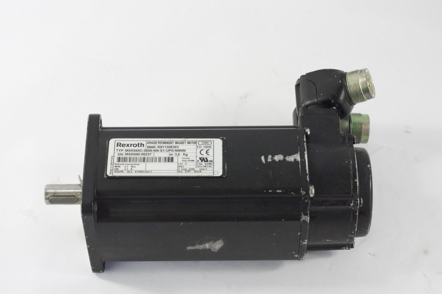 Rexroth MSK040C-0600-NN-S1-UP0-NNNN 3PH Permanent Magnet Servo Motor