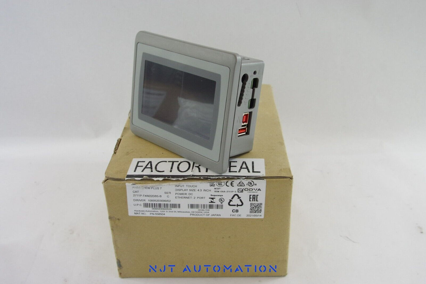 2021 ALLEN BRADLEY 2711P-T4W22D8S-B Ser C PANELVIEW PLUS 7 4.3'' - Open Box