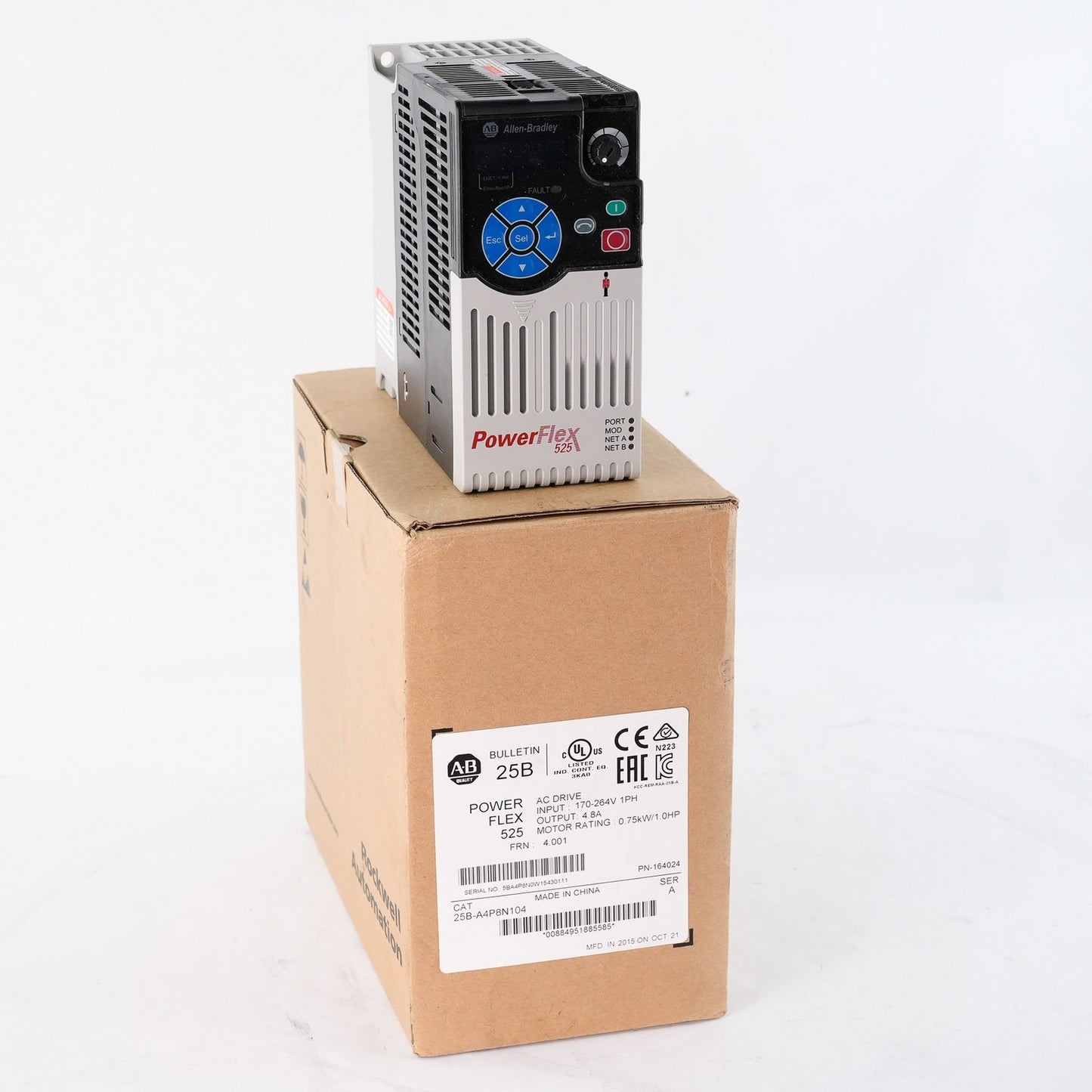 Allen Bradley 25B-A4P8N104 /A PowerFlex 525 AC Drive 25BA4P8N104 - Open Box