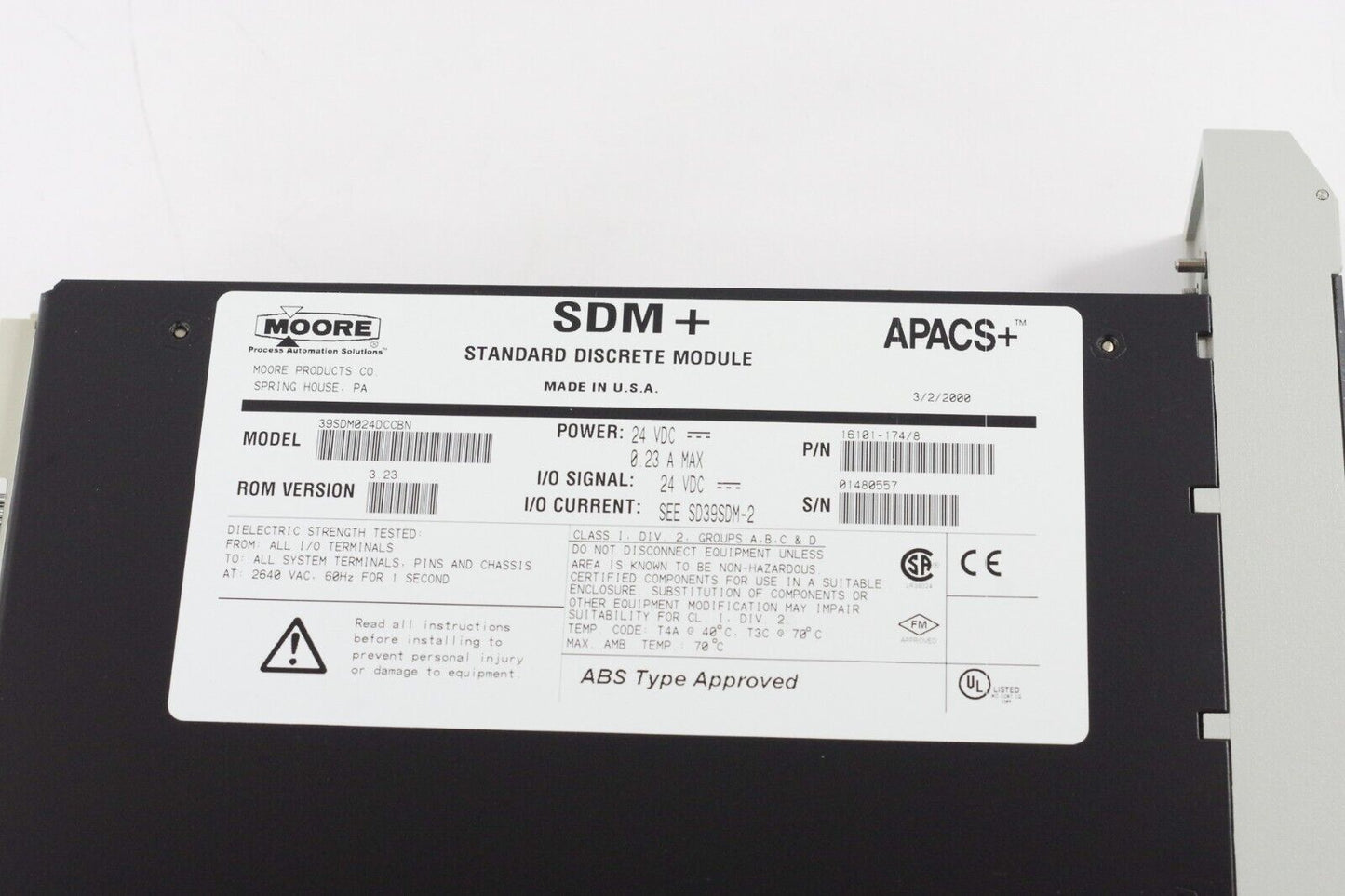 Siemens 39SDM024DCCBN Apacs+ Standard Discrete Module - New No Box