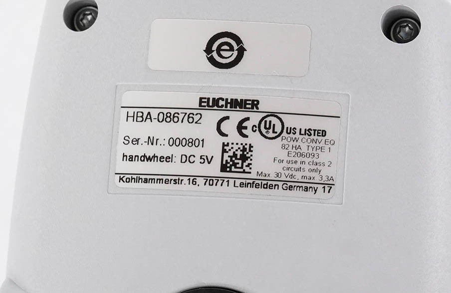 EUCHNER HBA-086762 Handheld Pendant Station Housing with Magnetic Holder 086762
