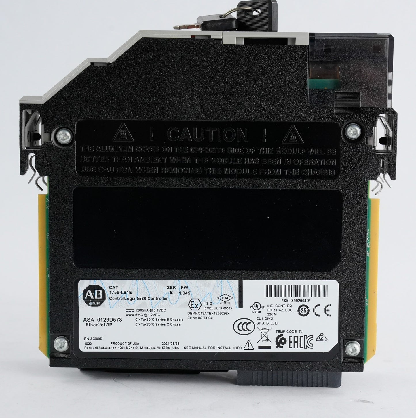 Allen Bradley 1756-L81E /B ControlLogix 5580 Processor ENet/USB 2021 Used