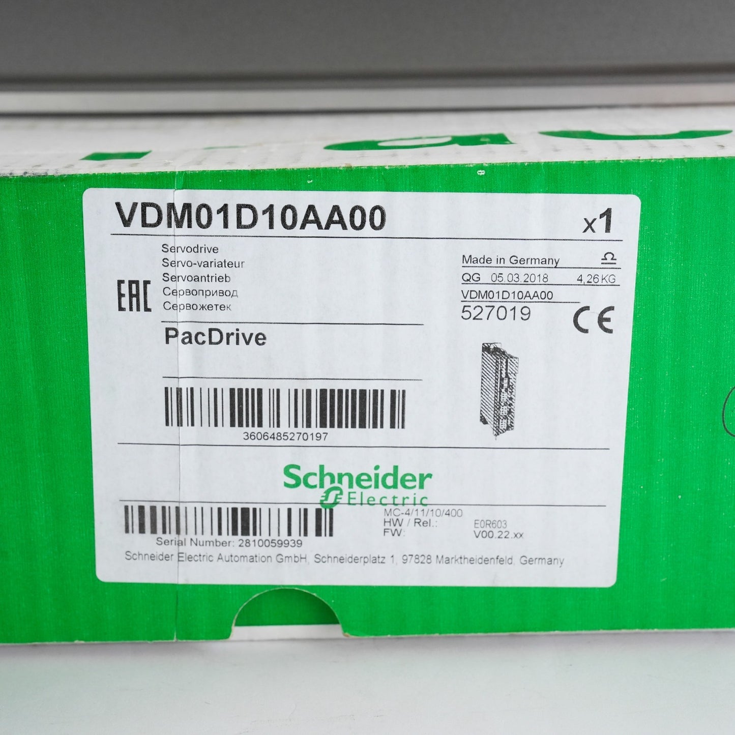 Schneider Electric MC-4/11/10/400 VDM01D10AA00 Elau PacDrive MC-4 - Open Box