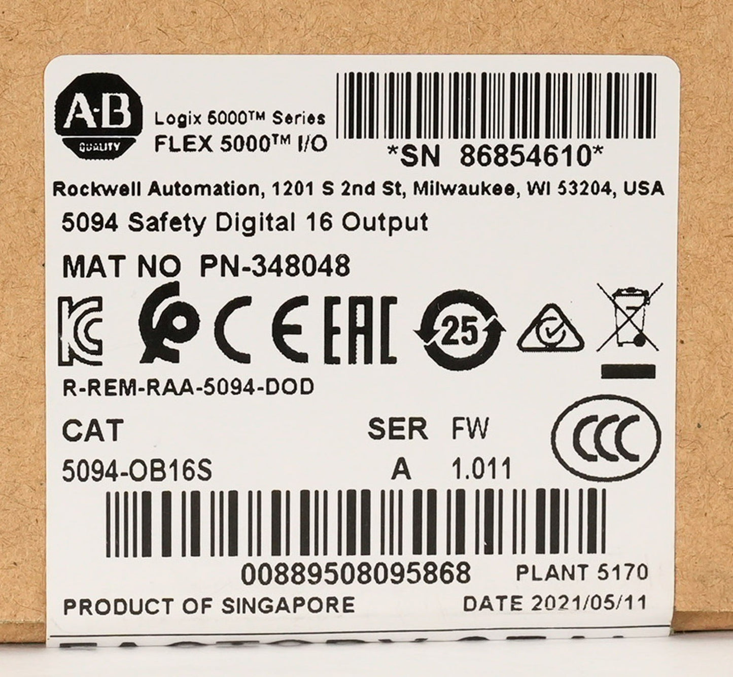 Allen Bradley 5094-OB16S FLEX 5000 16-Pt Digital Output Module - Sealed Surplus