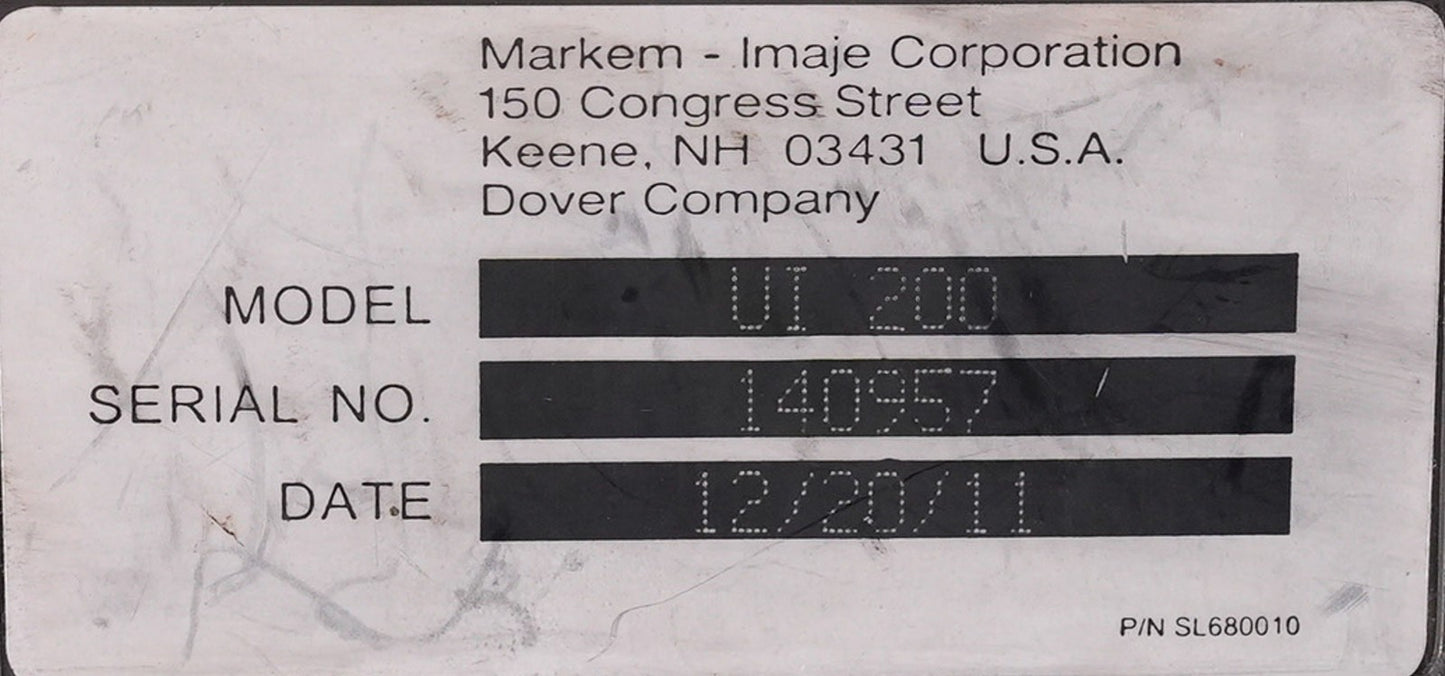 Markem Imaje UI 200 SmartLase User Interface Control Panel Display UI200