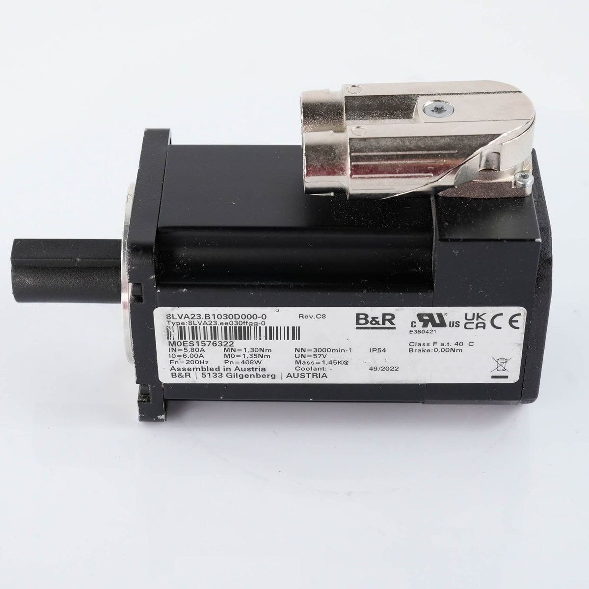 B&R 8LVA23.B1030D000-0 AC Synchronous Servo Motor 300V 3000RPM 8LVA23B1030D0000