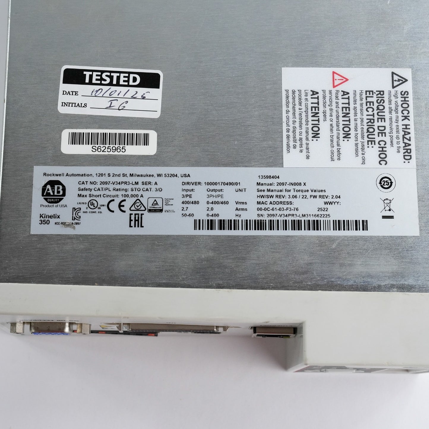 Allen Bradley 2097-V34PR3-LM A Kinetix 350 Servo Drive 2097V34PR3LM 1yr Warranty