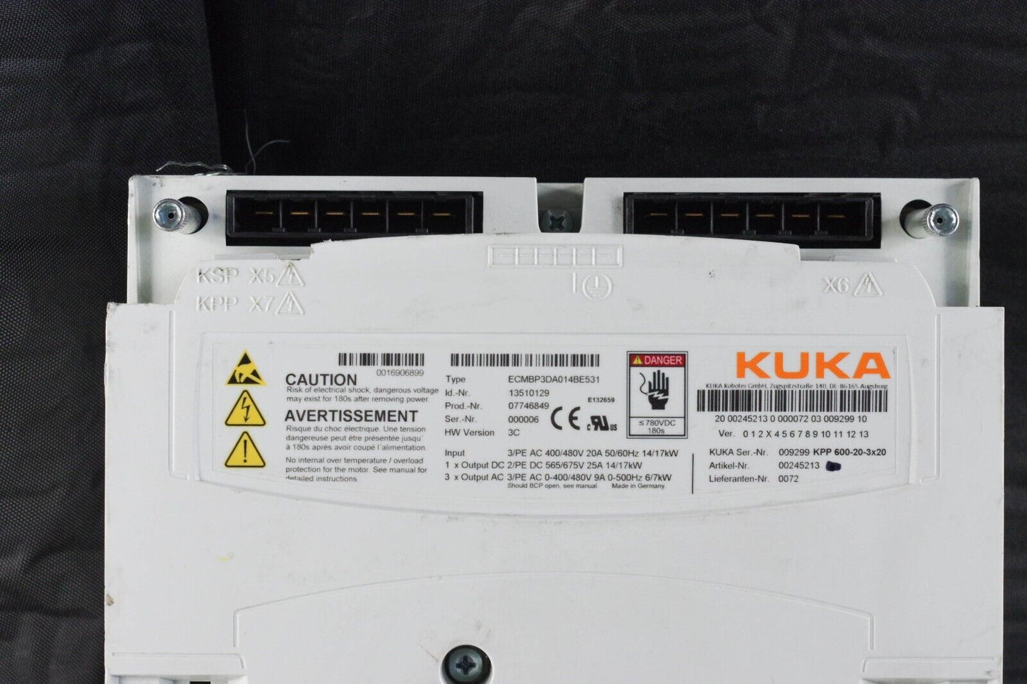 KUKA KPP 600 ECMBP3DA014BE531 600-20-3x20 - For Parts / Repair