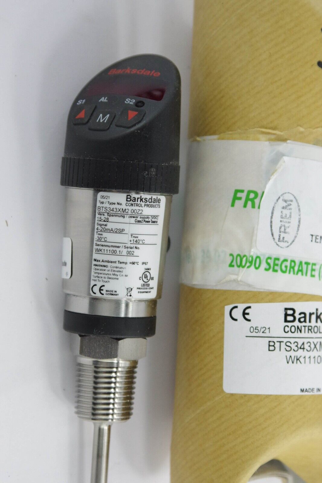 Barksdale BTS343XM2.00Z2 / BTS343XM200Z2 Sensor and Switch Class 2 Power Source