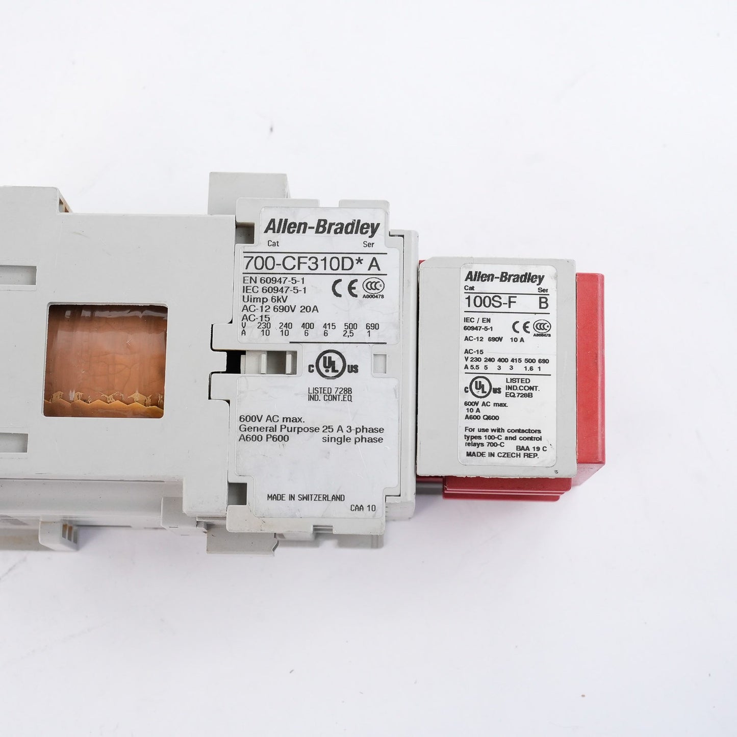 Allen Bradley 700-CF310D /A Control Relay + 100S-F/B 700CF310D 100SF