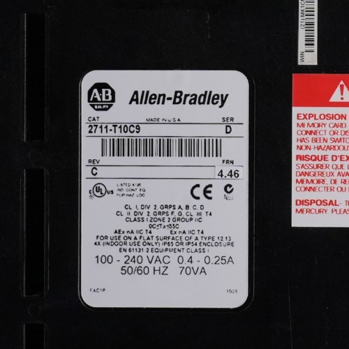 Allen Bradley 2711-T9C8 /C Rev M Panelview 900 Color Touch Display - Refurb