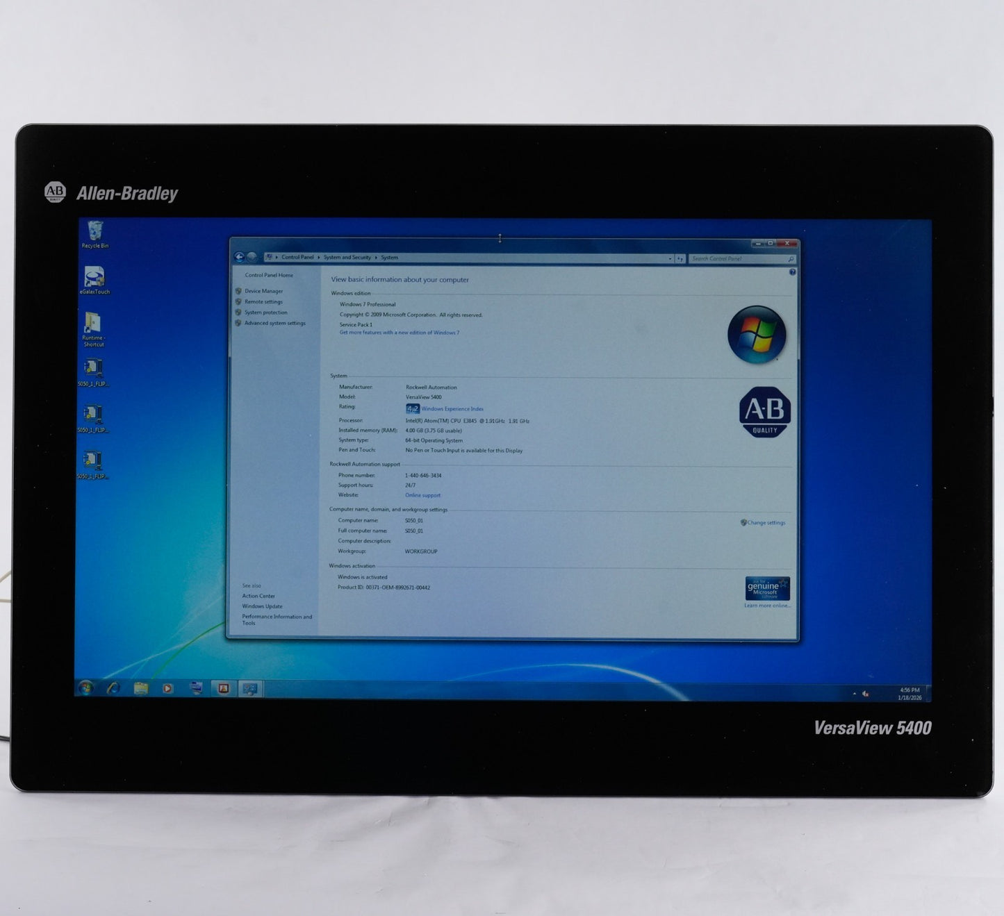 Allen Bradley 6200P-22WS3A1 /A VersaView 5400 Box Panel PC 21.5" 6200P22WS3A1