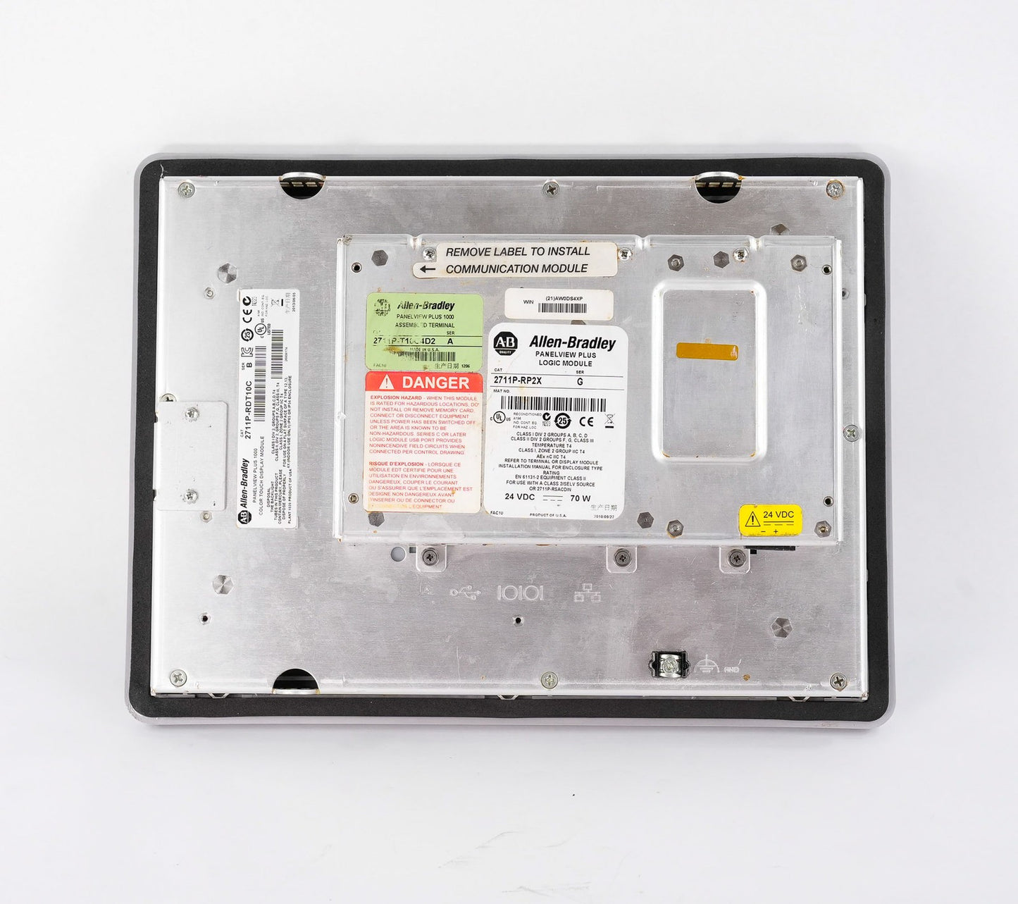 Allen Bradley 2711P-T10C4D2 /A PanelView Plus 1000 HMI Display + RP2X /G Logic