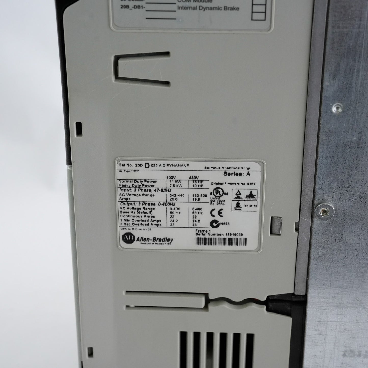 Allen Bradley 20DD022A0EYNANANE PowerFlex 700S VFD Series A + 1 Year Warranty