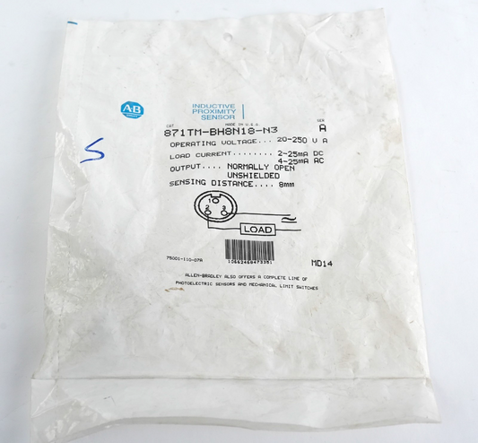 Allen Bradley Proximity Sensor 871TM-BH8N18-N3 Sealed Surplus 871TMBH8N18N3