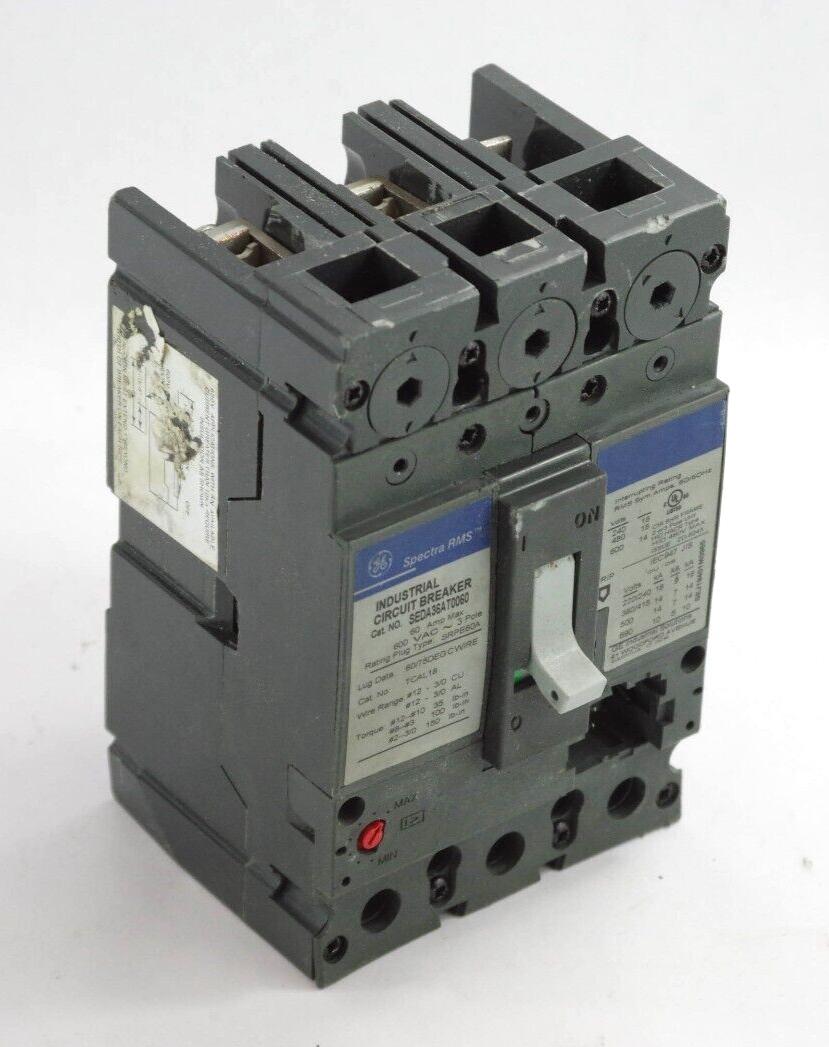 GE General Electric SEDA36AT0060 Spectra RMS Industrial Circuit Breaker 60 Amp